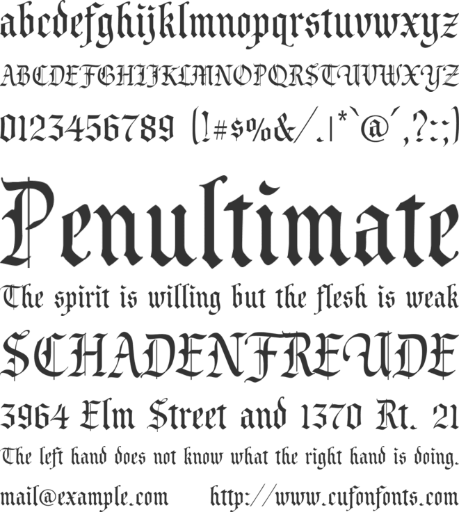 Prince Valiant font preview