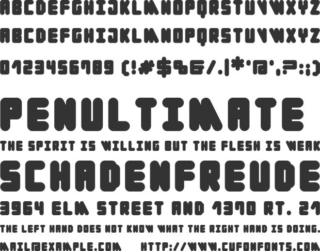 Cylinder font preview