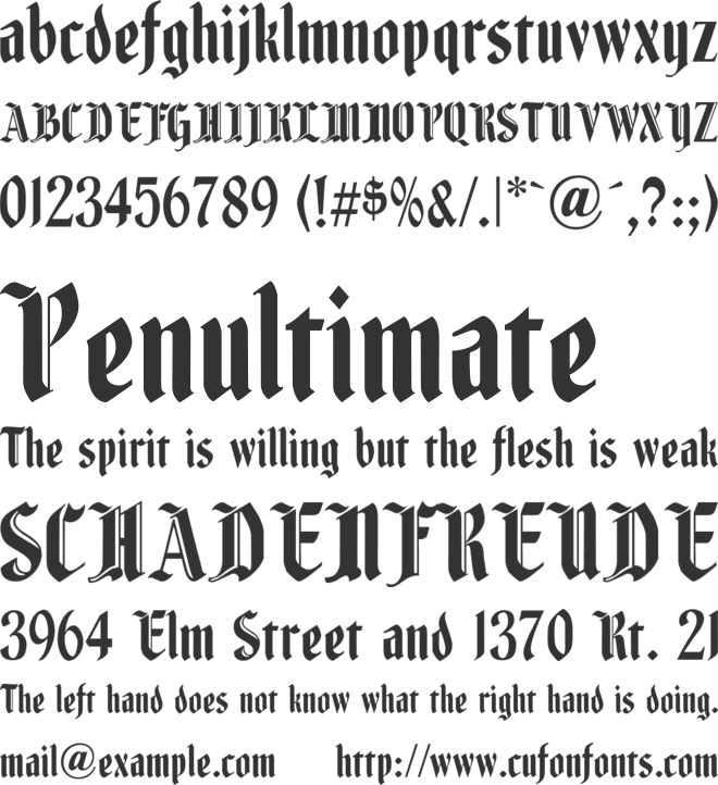 Fenwick Woodtype font preview