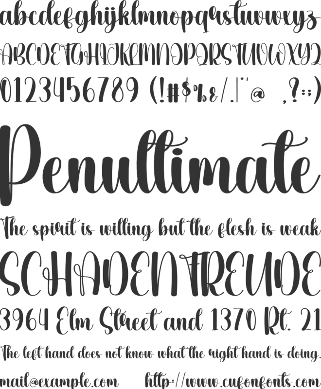 Deary Wedding font preview