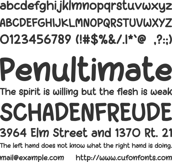 Cutakids font preview