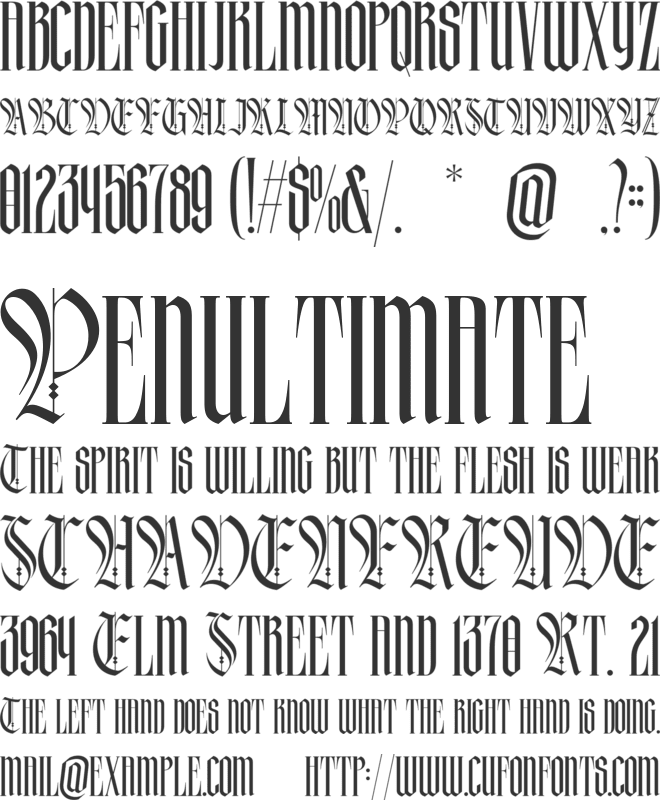 Makyos gothic font preview