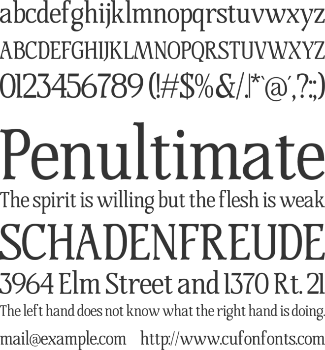 Mestalight font preview