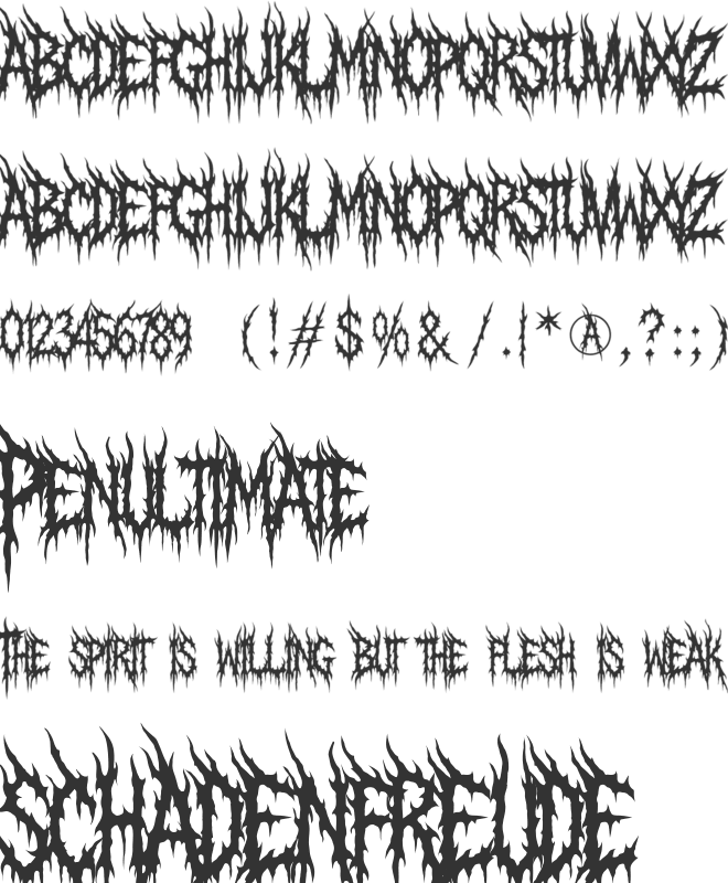 Damnation font preview