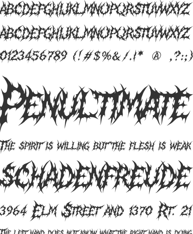 Desecrate font preview