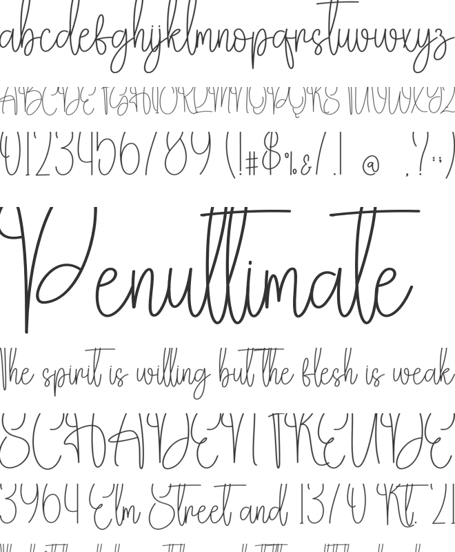 Simple Homework font preview
