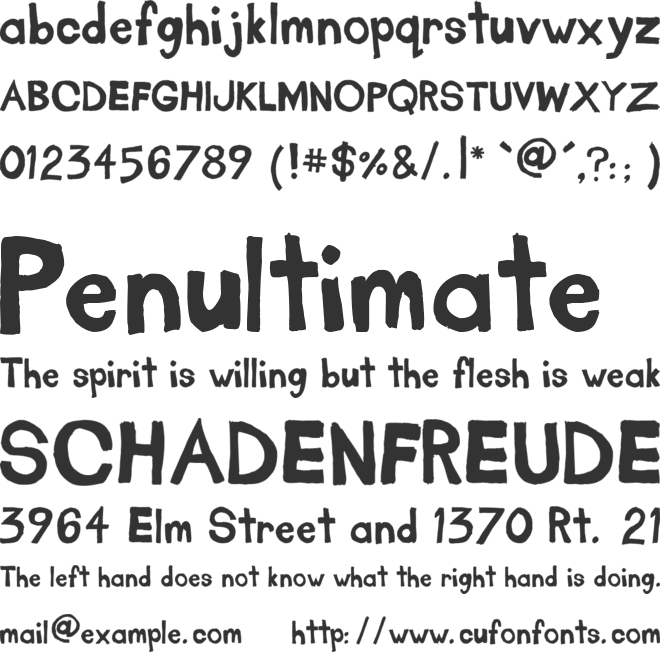 Glavamanage font preview