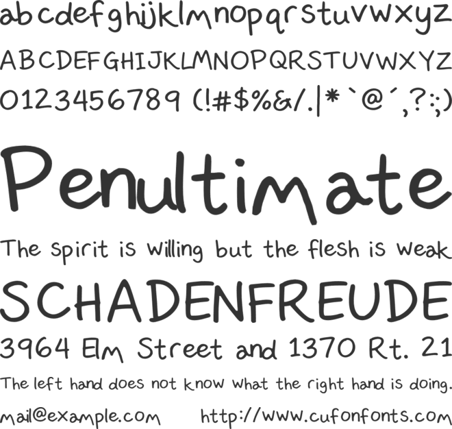 Elmore font preview