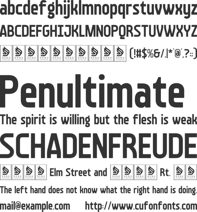 Deniro Guide font preview