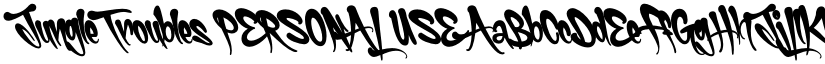 Jungle Troubles PERSONAL USE font