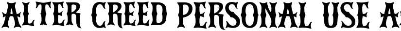 Alter Creed PERSONAL USE font download