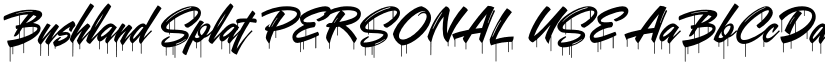Bushland Splat PERSONAL USE font