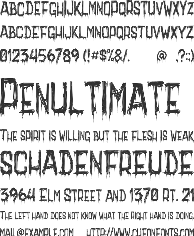 Grim Creeper font preview