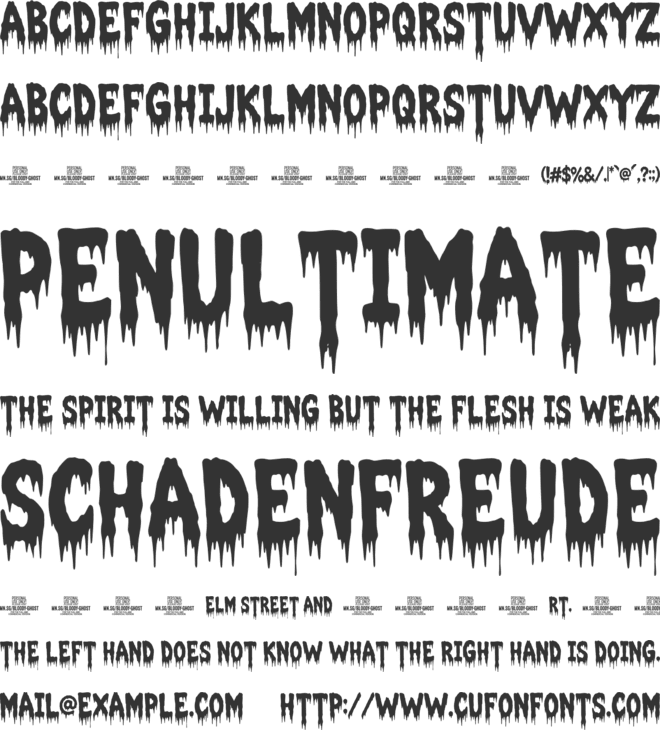 Bloody Ghost Long PERSONAL USE font preview
