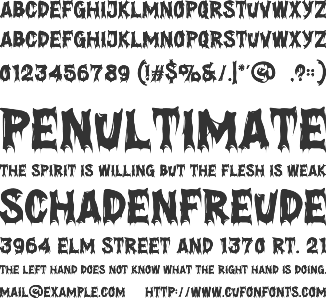 Shadows  Fright font preview