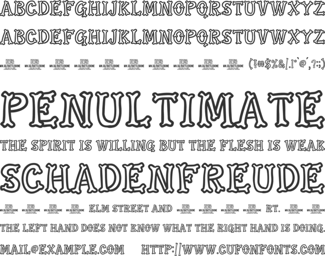 Rattlebone PERSONAL USE font preview