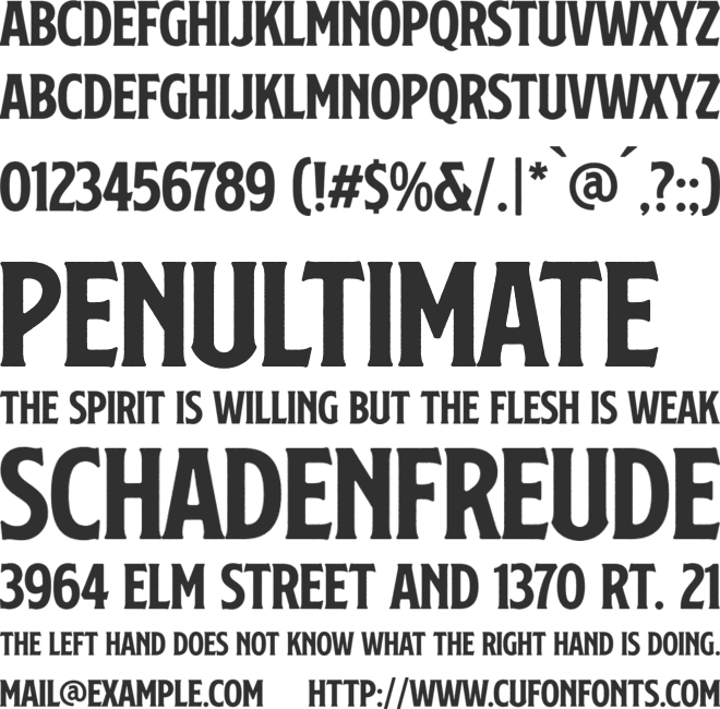 SS Nickson One font preview