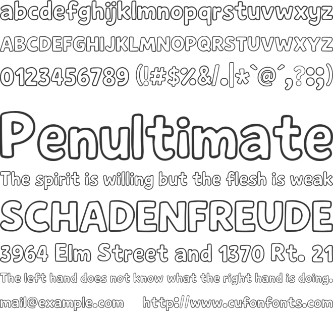 Softsketch Outline font preview