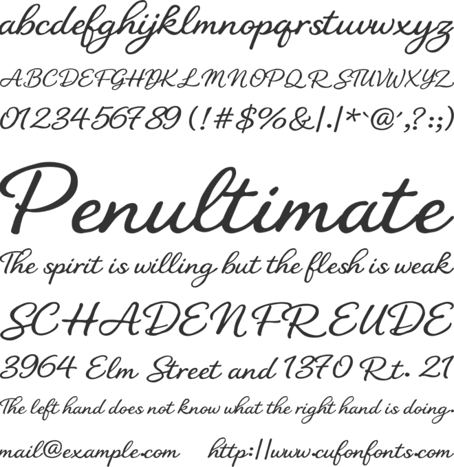 The Florishia font preview