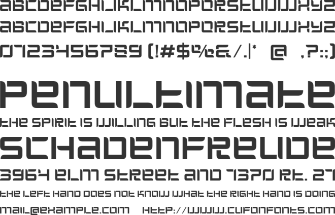 Dutech font preview
