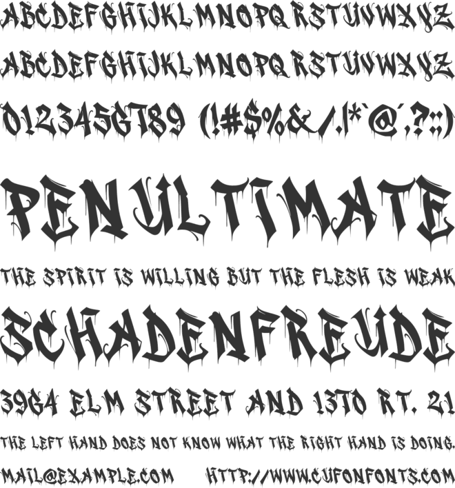Anarchy Dripping font preview