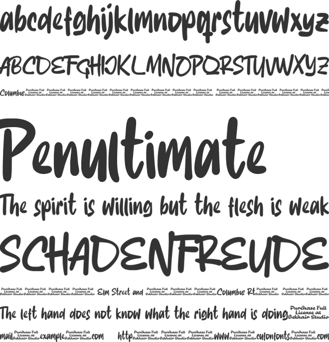 Columbus font preview