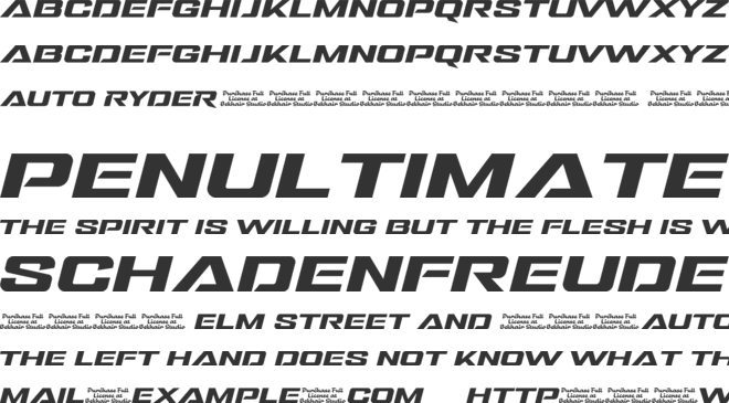 AUTO RYDER font preview