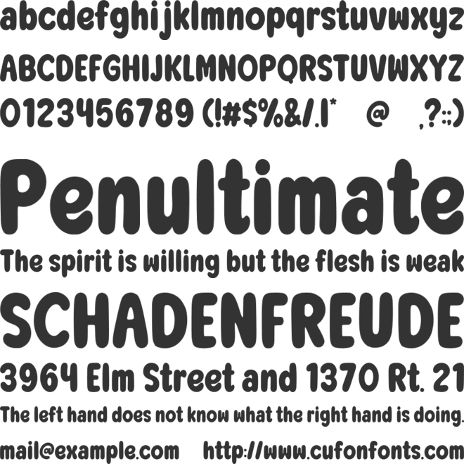 Positive Chunky font preview