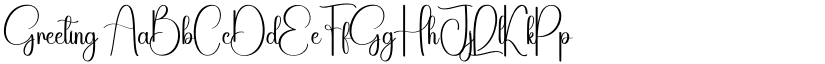Greeting font