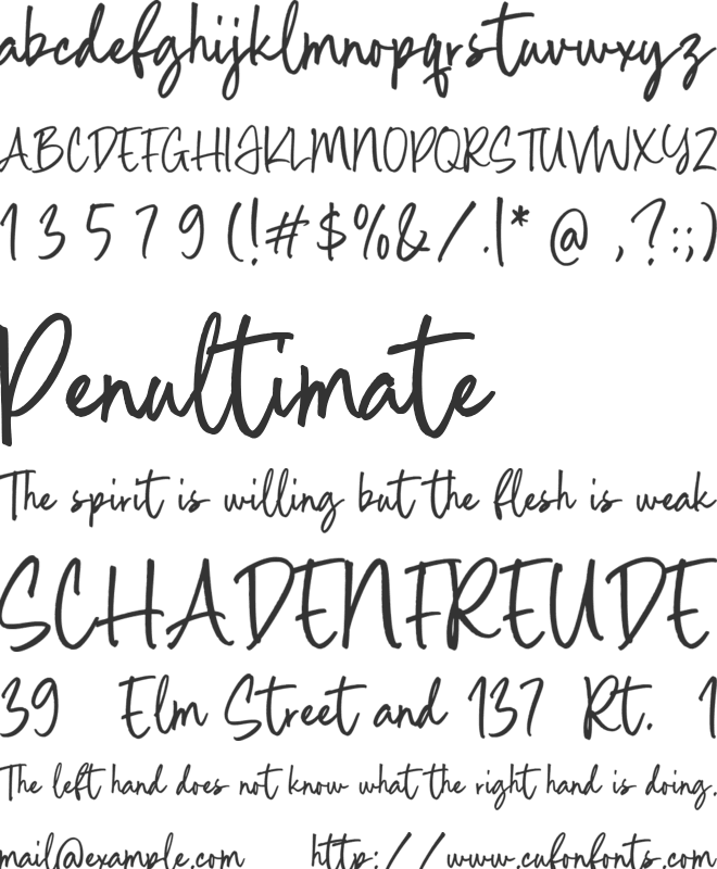 Sweet Jenifer font preview