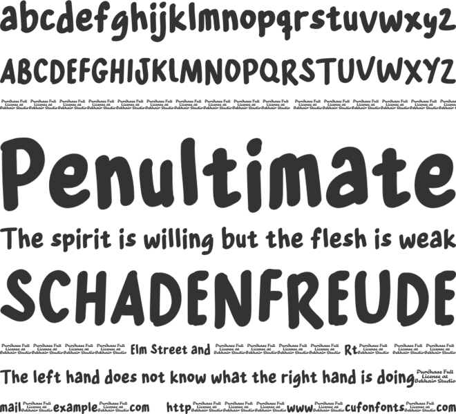Cuptea font preview