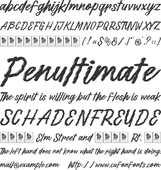 Penghan Rough font preview