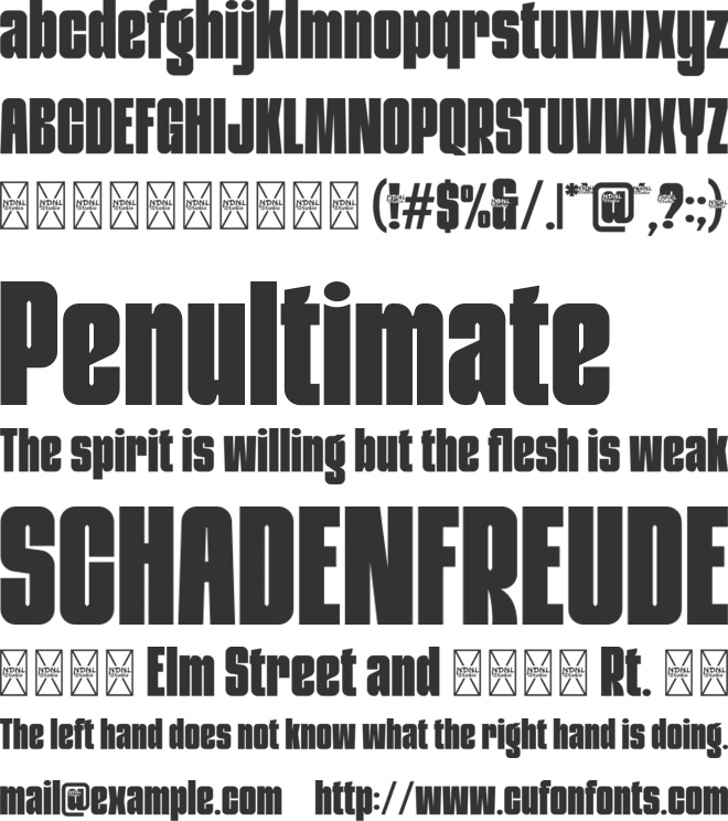 Bironla font preview
