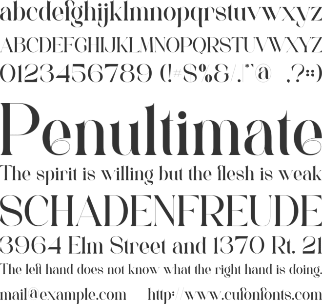 Vallerie font preview