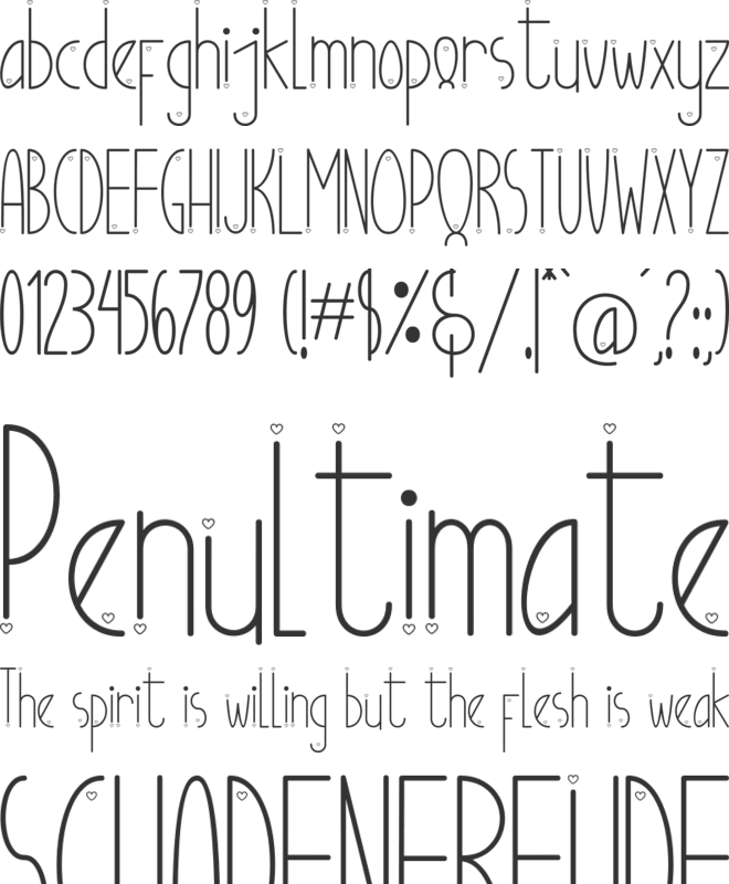 Ubur Ubur with Love font preview