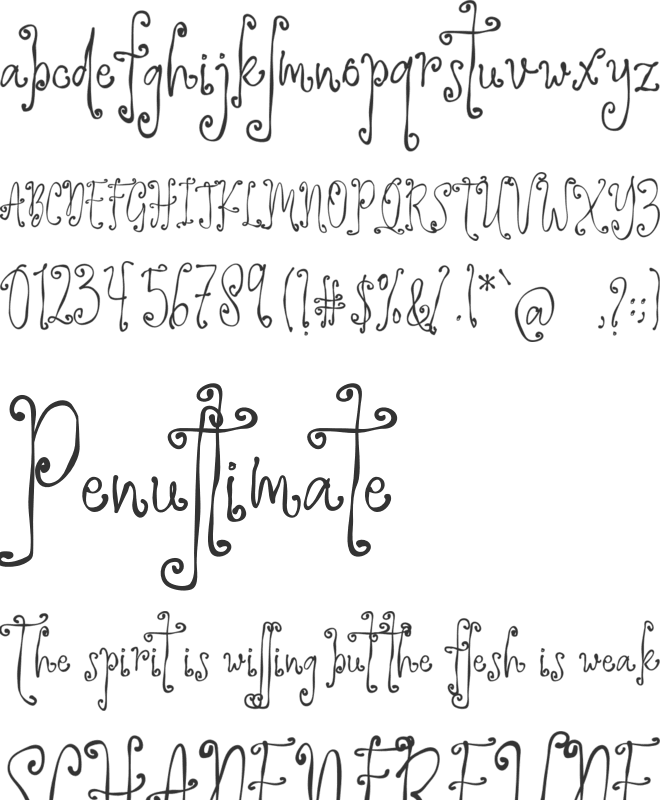 The Written Romance font preview