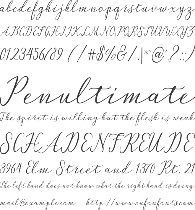 Peach font preview