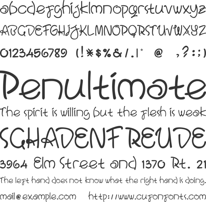 Bali Paradiso font preview