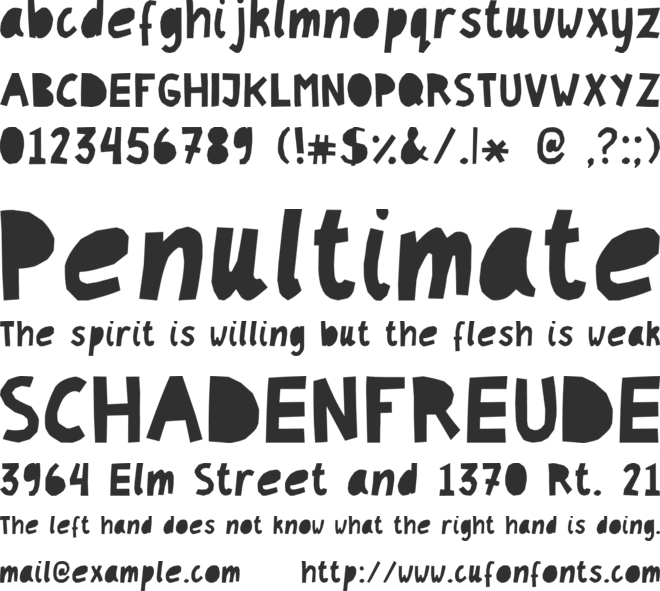 PaperCut font preview