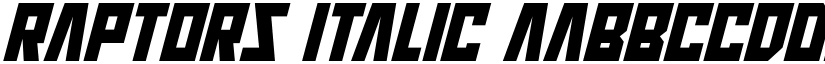 Raptors Italic font