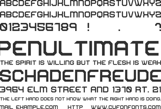 Three Point font preview
