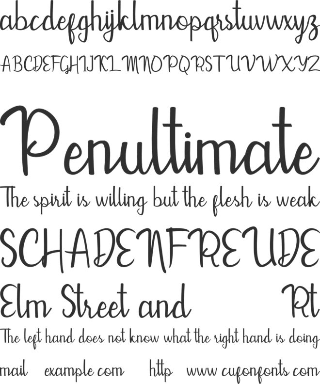 Mevally font preview