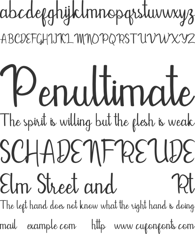 Mevally font preview