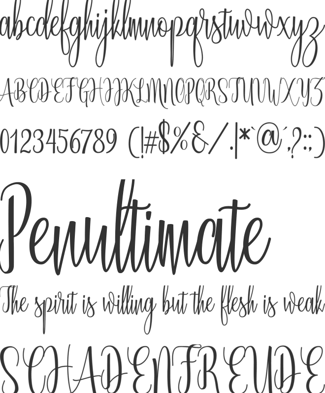 Radeshia font preview