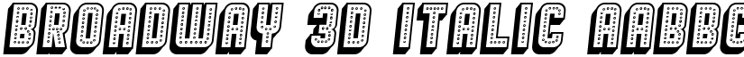Broadway 3D Italic font