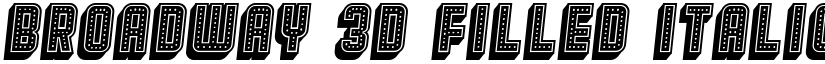 Broadway 3D Filled Italic font