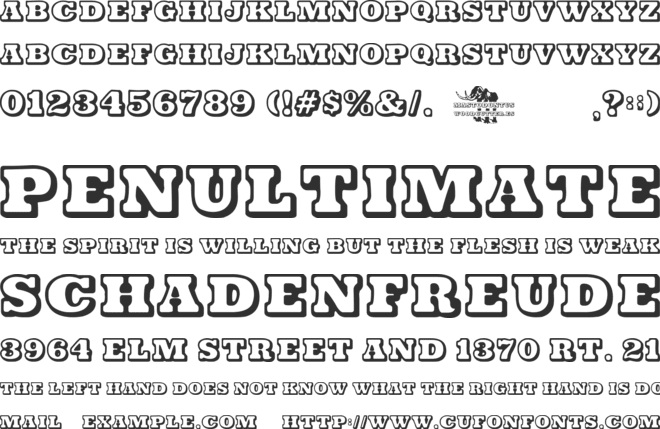 Mastodontus font preview