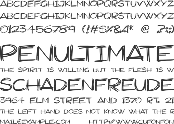 Widescratch font preview