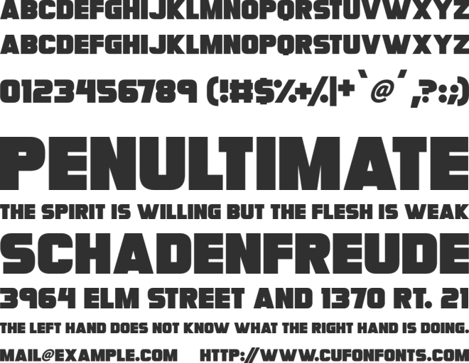 Megabomb font preview