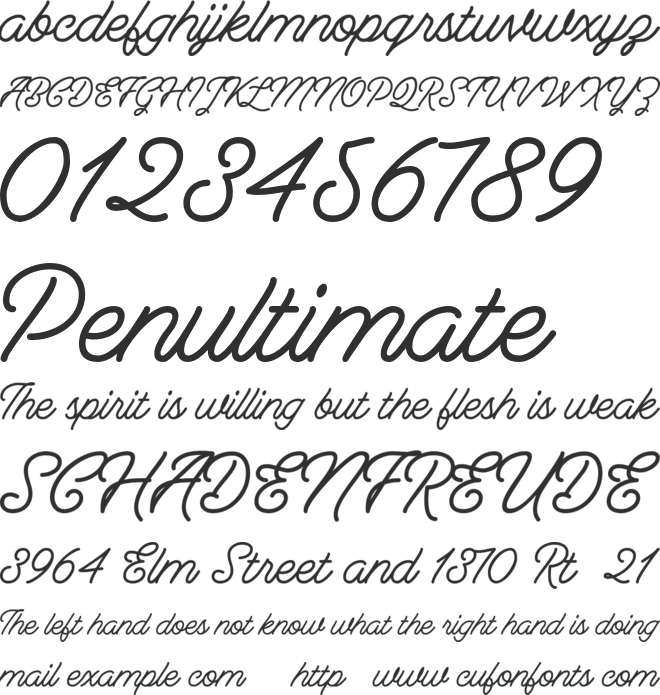 Berliana Monoline Free font preview
